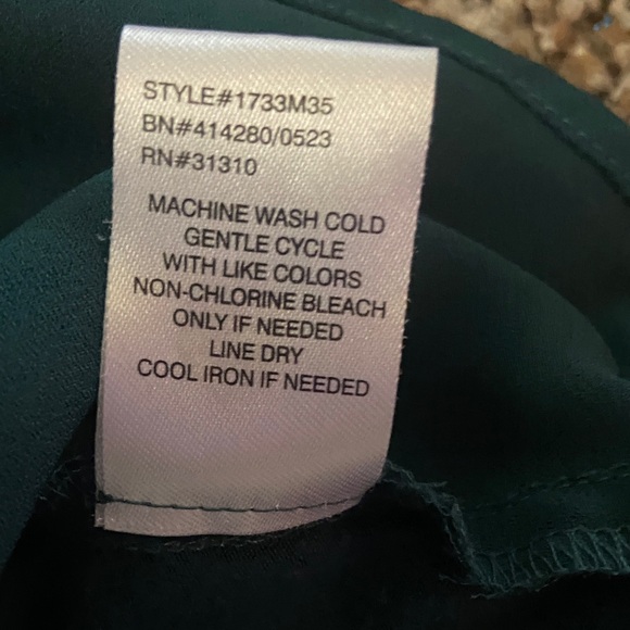 Dark Teal V-Neck Blouse - Picture 4 of 4